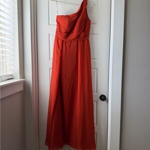 Azazie One Shoulder Dress in Orange